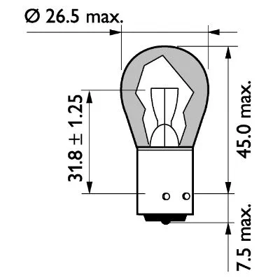13496MLCP PHILIPS Лампа накаливания, фонарь указателя поворота (фото 1)