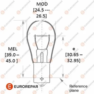 1616431280 EUROREPAR Лампа накаливания, фонарь указателя поворота (фото 1)