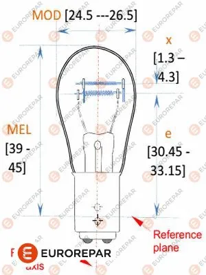 1616431380 EUROREPAR Лампа накаливания, фонарь указателя поворота (фото 1)