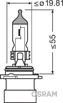 9006XS OSRAM Лампа накаливания, фара дальнего света (фото 1)