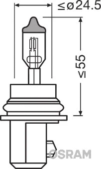 9007 OSRAM Лампа накаливания, фара дальнего света (фото 1)