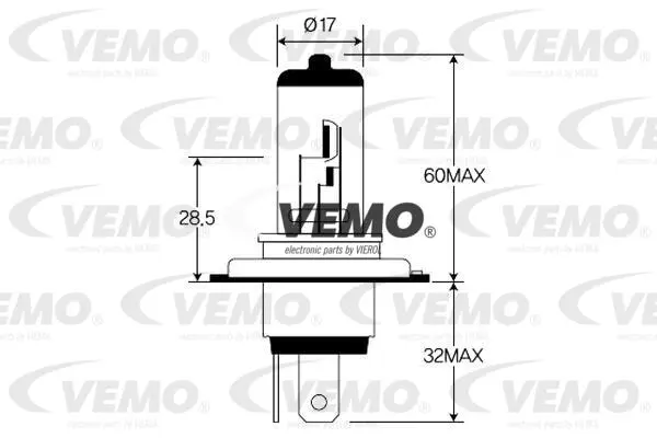 V99-84-0007 VEMO Лампа накаливания, фара дальнего света (фото 4)