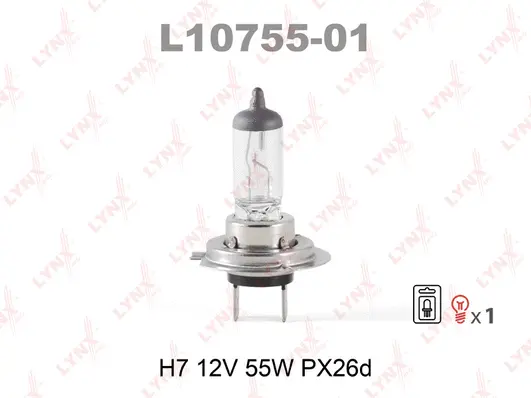 L10755-01 LYNXAUTO Лампа накаливания, фара дальнего света (фото 1)