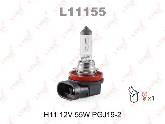 L11155 LYNXAUTO Лампа накаливания, фара дальнего света (фото 1)