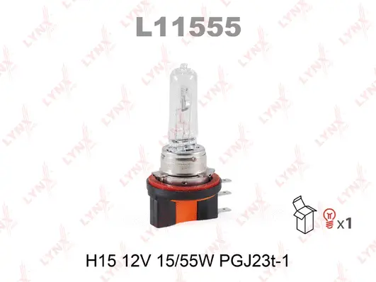 L11555 LYNXAUTO Лампа накаливания, фара дальнего света (фото 1)