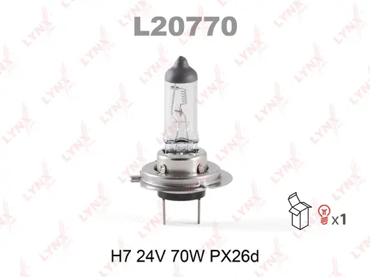 L20770 LYNXAUTO Лампа накаливания, фара дальнего света (фото 1)
