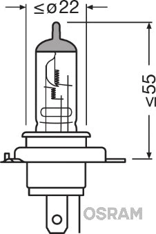 64185 OSRAM Лампа накаливания, основная фара (фото 1)
