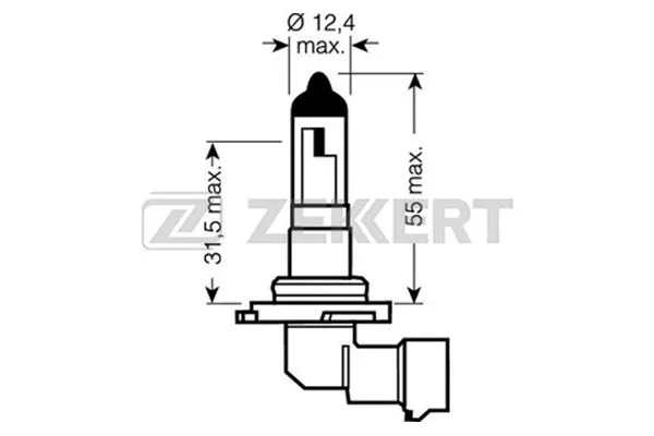 LP-1136 ZEKKERT Лампа накаливания, основная фара (фото 1)