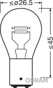 7225 OSRAM Лампа накаливания, фонарь сигнала тормоза/задний габаритный (фото 1)