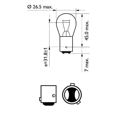 12594CP PHILIPS Лампа накаливания, фонарь сигнала тормоза/задний габаритный (фото 1)