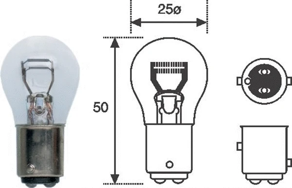 008528100000 MAGNETI MARELLI Лампа накаливания, фонарь сигнала тормоза (фото 1)