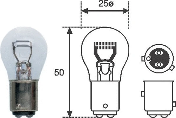 008529100000 MAGNETI MARELLI Лампа накаливания, фонарь сигнала тормоза (фото 1)