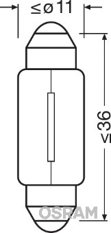 6423 OSRAM Лампа накаливания, фонарь освещения номерного знака (фото 1)