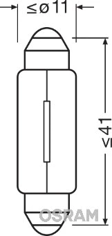 6424 OSRAM Лампа накаливания, фонарь освещения номерного знака (фото 1)