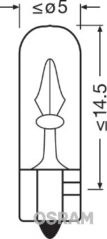 2721 OSRAM Лампа накаливания, oсвещение салона (фото 1)