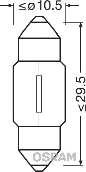 6438 OSRAM Лампа накаливания, oсвещение салона (фото 1)