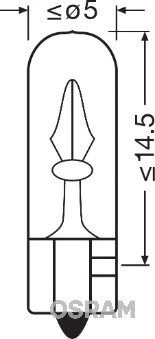 2722 OSRAM Лампа накаливания, освещение щитка приборов (фото 1)