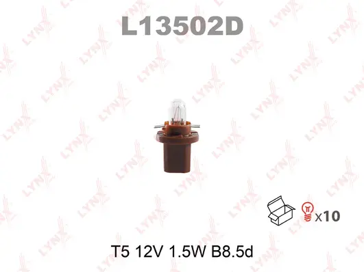 L13502D LYNXAUTO Лампа накаливания, освещение щитка приборов (фото 1)