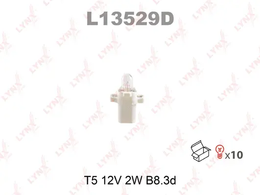 L13529D LYNXAUTO Лампа накаливания, освещение щитка приборов (фото 1)