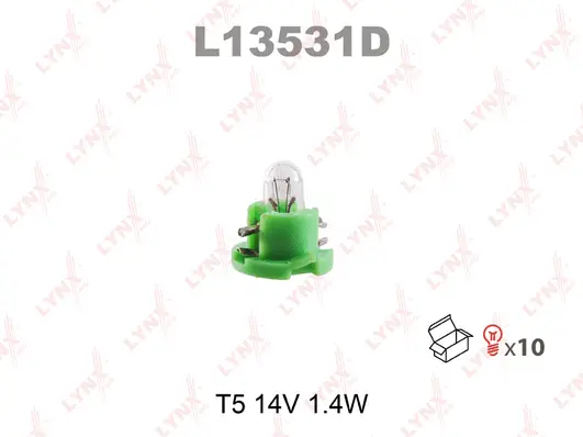 L13531D LYNXAUTO Лампа накаливания, освещение щитка приборов (фото 1)