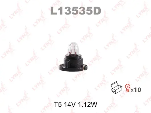 L13535D LYNXAUTO Лампа накаливания, освещение щитка приборов (фото 1)