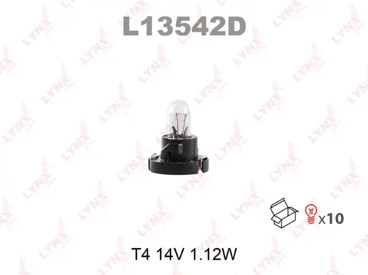 L13542D LYNXAUTO Лампа накаливания, освещение щитка приборов (фото 1)