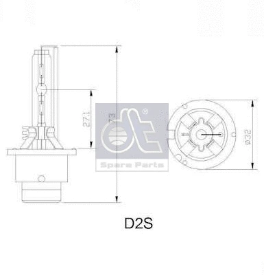 1.21595 DT Spare Parts Лампа накаливания, основная фара (фото 4)