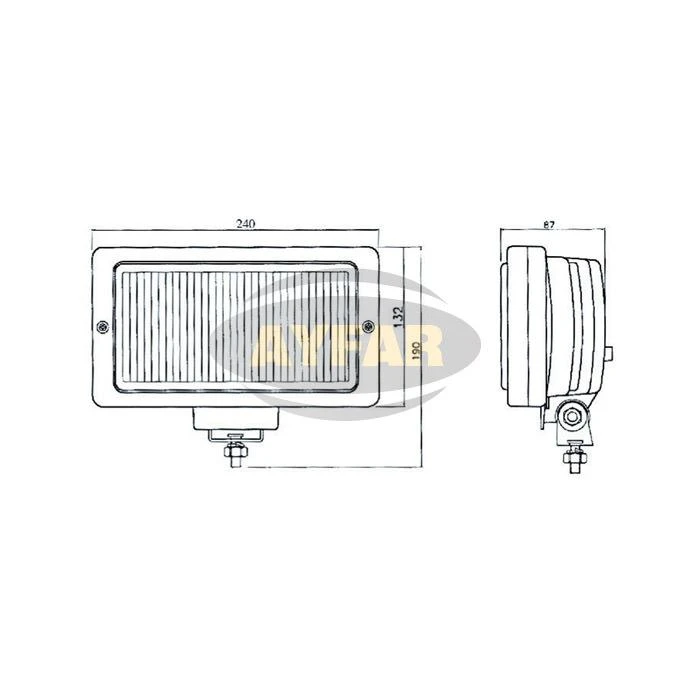 SL2221 AYFAR Фара противотум. без крышки, крепл. болт 132x240x87 omn universal (фото 3)