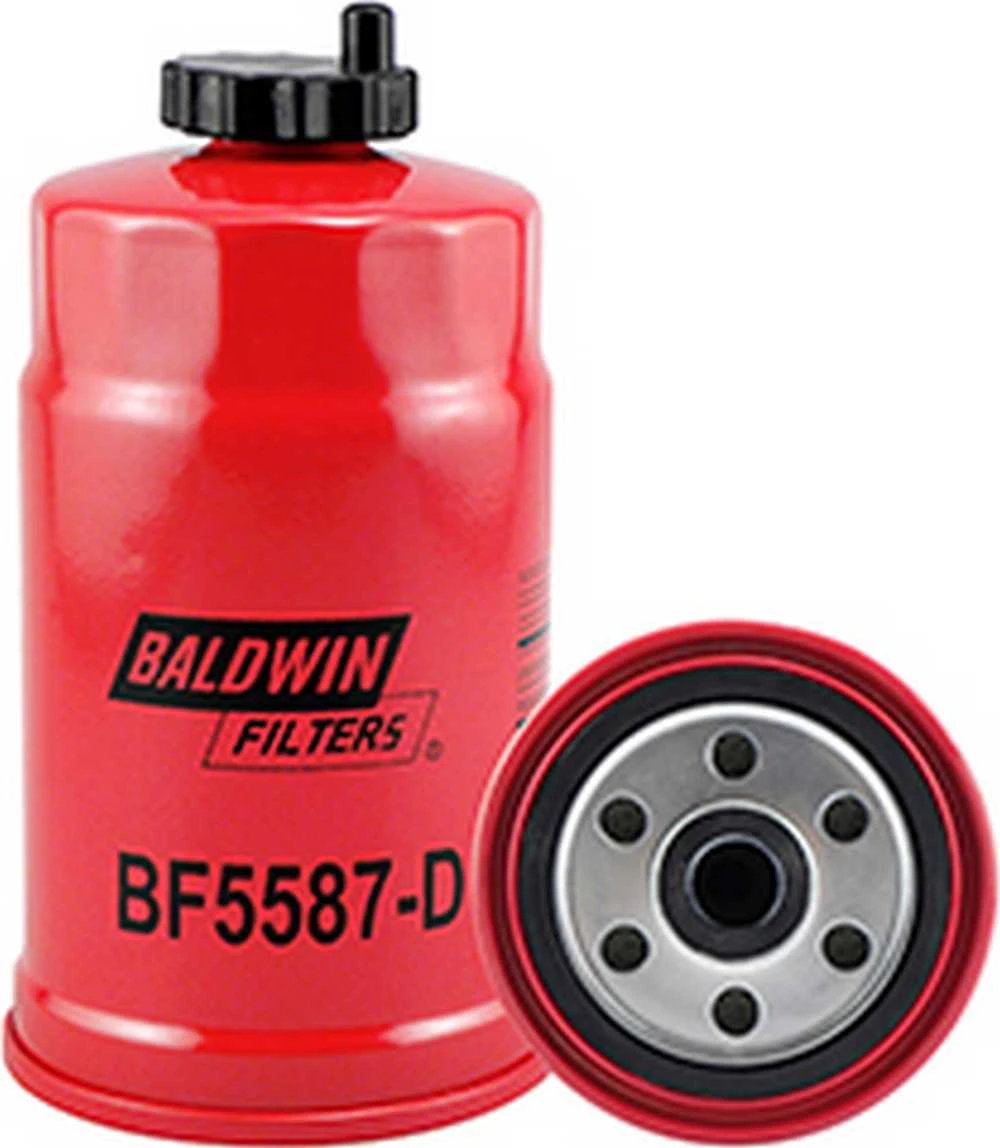 BF5587-D BALDWIN Фильтр топливный вторичный со сливом d87.3, h162.7 massey ferguson, volvo equipment (фото 1)