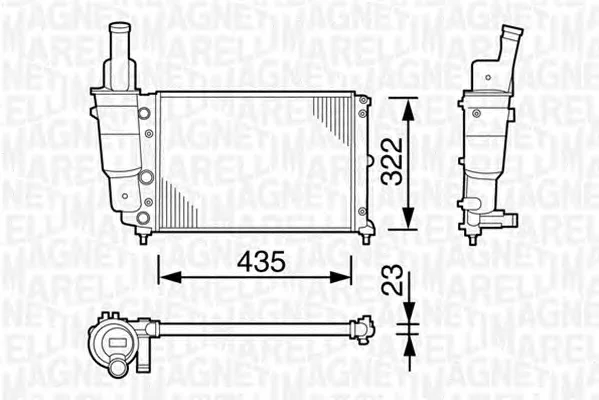 350213113000 MAGNETI MARELLI Радиатор охлаждения двигателя (фото 1)