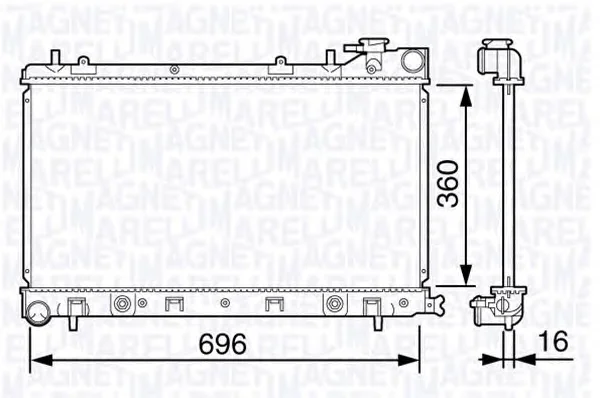 350213132400 MAGNETI MARELLI Радиатор охлаждения двигателя (фото 1)