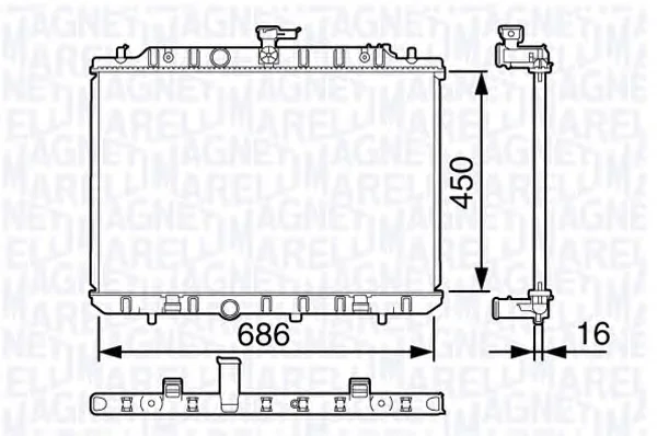 350213135400 MAGNETI MARELLI Радиатор охлаждения двигателя (фото 1)