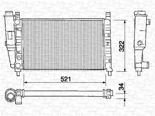 350213225000 MAGNETI MARELLI Радиатор охлаждения двигателя (фото 1)