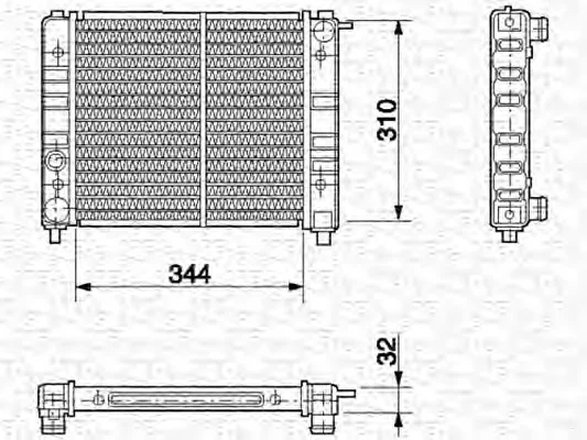 350213637000 MAGNETI MARELLI Радиатор охлаждения двигателя (фото 1)