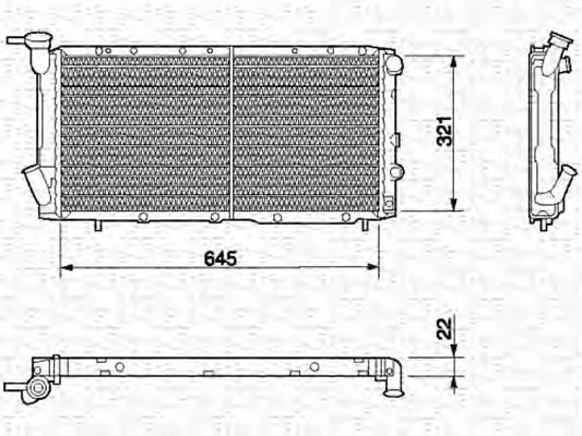 350213643000 MAGNETI MARELLI Радиатор охлаждения двигателя (фото 1)