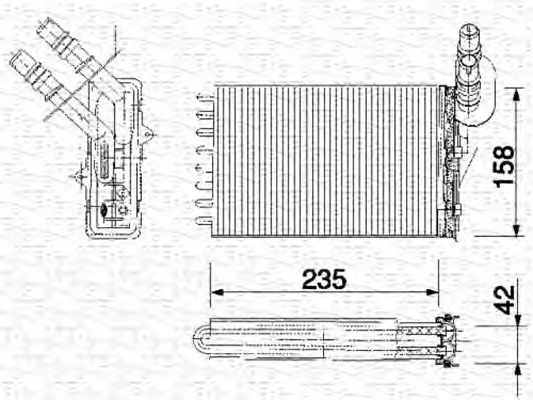 350218159000 MAGNETI MARELLI Радиатор отопителя салона (фото 1)