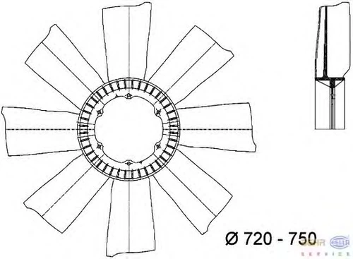 8MV 376 733-151 BEHR/HELLA/PAGID Крыльчатка вентилятора (фото 2)