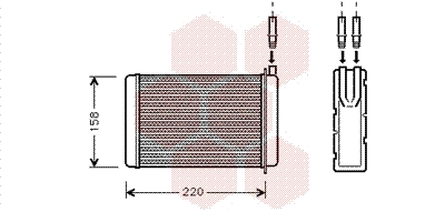 43006090 VAN WEZEL Теплообменник, отопление салона (фото 1)