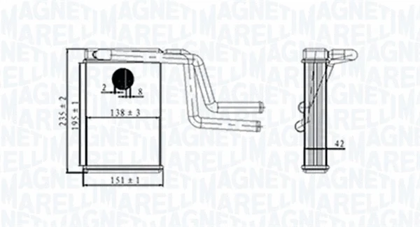 350218487000 MAGNETI MARELLI Теплообменник, отопление салона (фото 1)