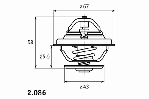 2.086.75 BEHR/HELLA/PAGID Термостат 75 c с кольцом iveco eurostar 8280 (фото 1)