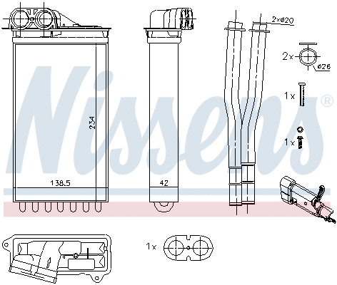 71161 NISSENS Теплообменник, отопление салона (фото 7)