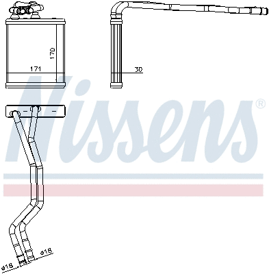 71771 NISSENS Теплообменник, отопление салона (фото 6)