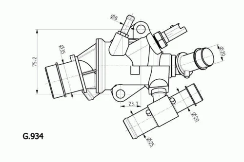 G.934.88 BEHR/HELLA/PAGID Термостат fiat (фото 1)