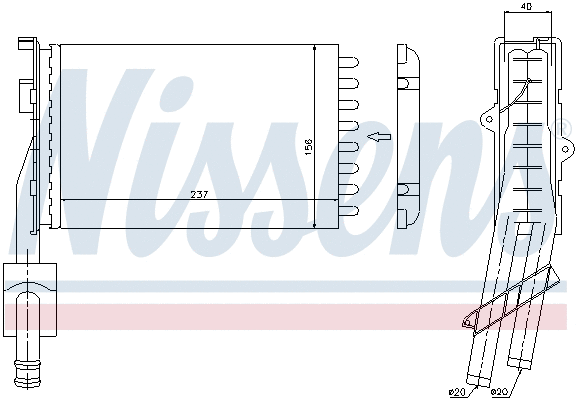 73352 NISSENS Теплообменник, отопление салона (фото 6)