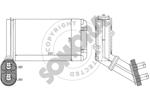 097050 SOMORA Теплообменник, отопление салона (фото 1)