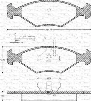 363702160324 MAGNETI MARELLI Тормозные колодки (фото 1)