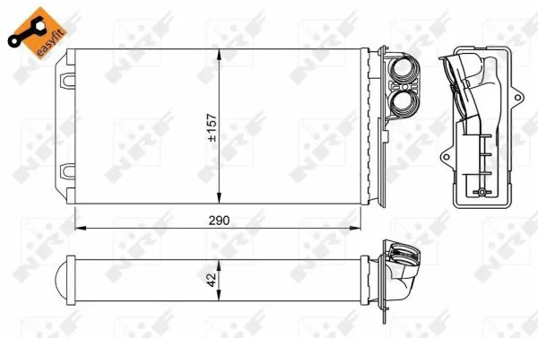 58036 NRF Теплообменник, отопление салона (фото 5)