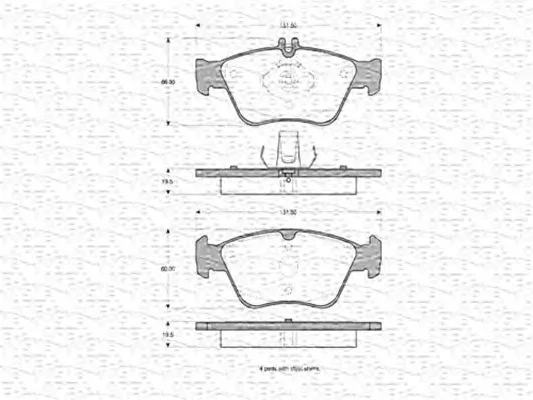 363702160398 MAGNETI MARELLI Тормозные колодки (фото 1)