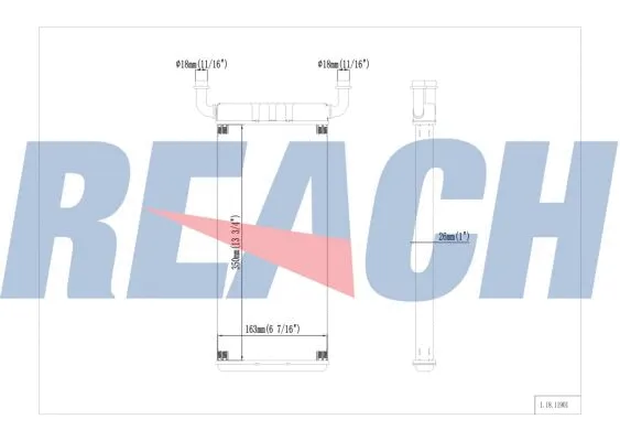 1.18.11901 REACH Теплообменник, отопление салона (фото 1)