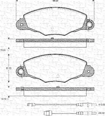 363702161083 MAGNETI MARELLI Тормозные колодки (фото 1)